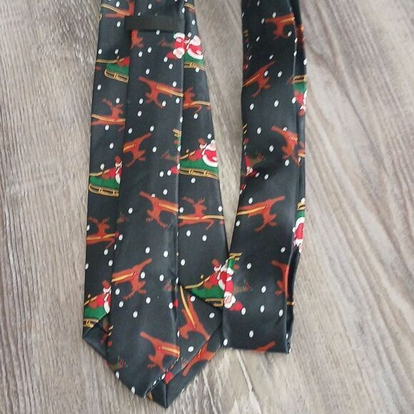 Christmas Necktie Christmas Party Fun Christmas Theme Print Tie Santa Reindeer - Picture 4 of 5
